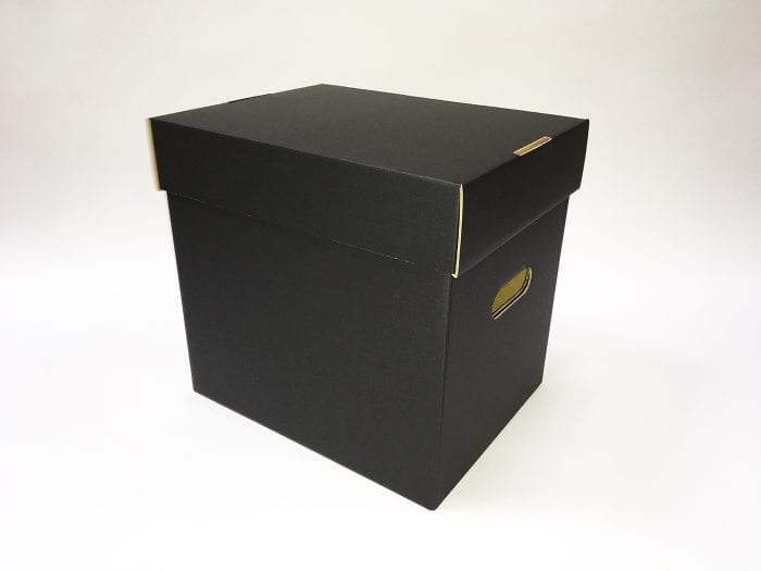 12" / LP Record Storage Box with Lid - BLACK (Made in Japan) - Image 2