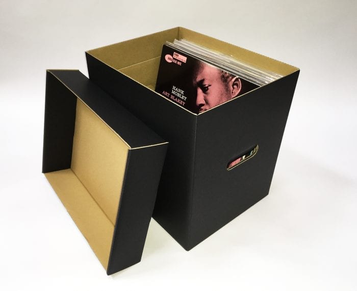 12" / LP Record Storage Box with Lid - BLACK (Made in Japan) - Image 3