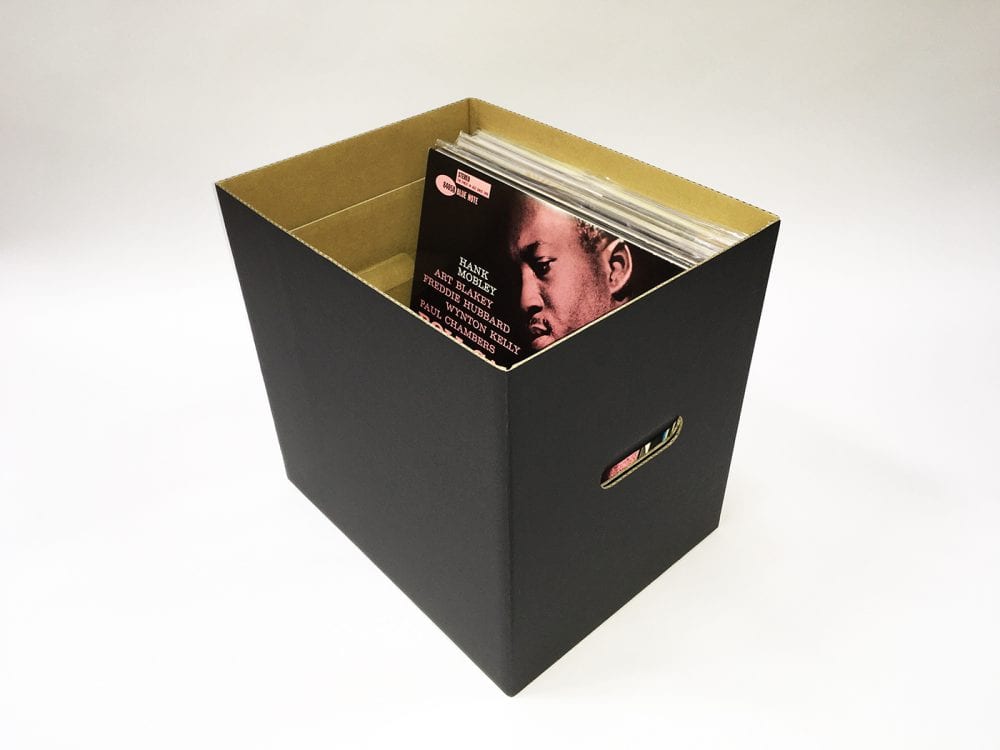 12" / LP Record Storage Box with Lid - BLACK (Made in Japan) - Plug ...