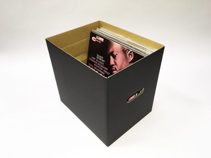 12" / LP Record Storage Box with Lid - BLACK (Made in Japan) - Image 5